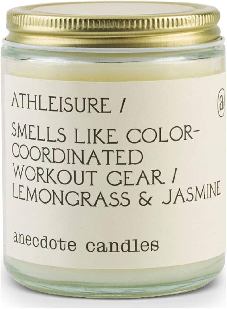 Anecdote Candles – Athleisure Glass Jar Candle – Lemongrass and Jasmine – Coconut Soy Wax ... | Amazon (US)
