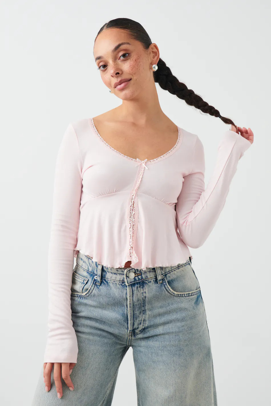 Lace detail top - Rosa - Dam - Gina Tricot | Gina Tricot SE