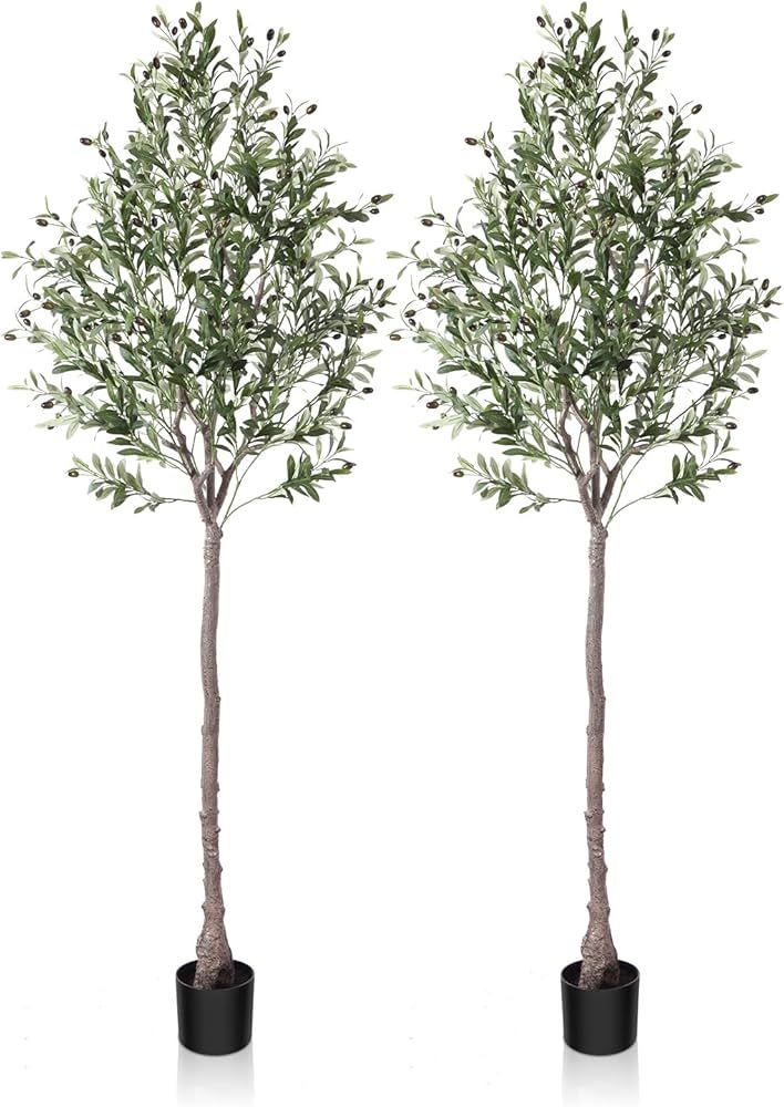 OAKRED Artificial Olive Tree,6.7FT Tall Fake Plant Faux Olive Plants for Indoor,Natural Fake Tree... | Amazon (CA)