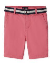Boys Woven Belted Chino Shorts | The Children's Place  - ASTILBE | The Children's Place