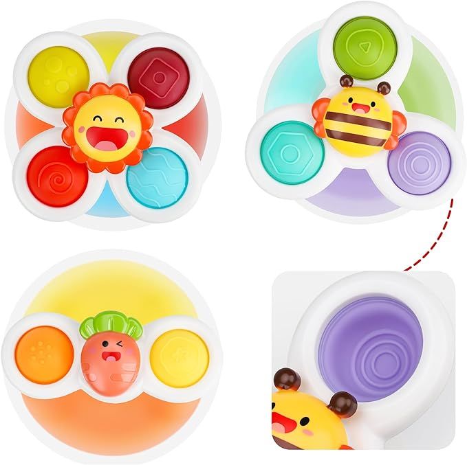 Suction Cup Spinner Toys, Strong Suction Cup Bath Toys, Spinning Dimple Fidget Toy, Sensory Toys ... | Amazon (US)