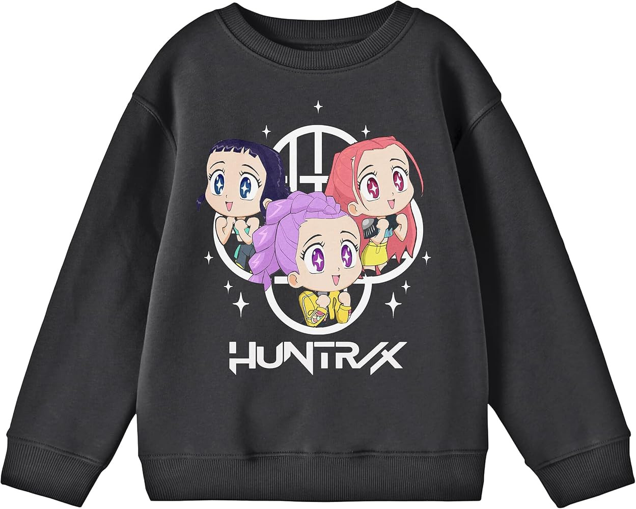 Kpop Demon Hunters HuntrX Excited Kawaii Chibi Art Youth Crew Neck Long Sleeve Sweatshirt | Amazon (US)