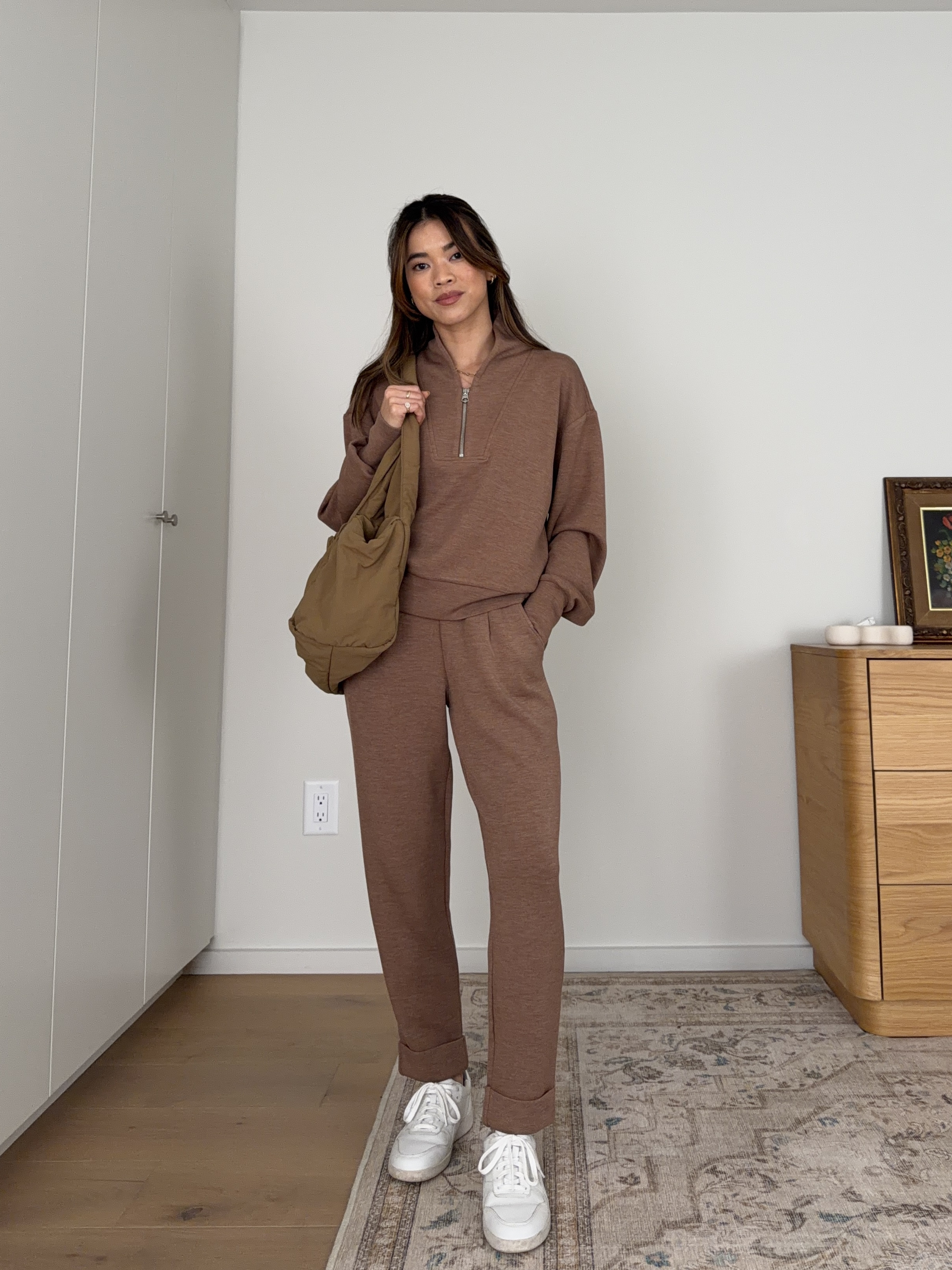 I love this set from @Varley!

Sizing info: 
-Varley Davidson Sweat (Size XS in Golden Bronze Marl) 
-Varley The Rolled Cuff Pant 25" (Size XXS with 25” Inseam in Golden Bronze Marl)

petite fashion, get dressed with me, outfit inspiration, ootd, nashville outfit, Nashville influencer, petite style, vacation style, casual outfits, mom style, petite pants, fall outfits, fall outfit info, fall pants, fall outfit idea, fall top, fall sweater, fall shoes, Varley, Varley tryon, Varley unboxing, Varley for petite, sweat sets, cozy matching set,

#LTKootd #LTKSeasonal #LTKPetite