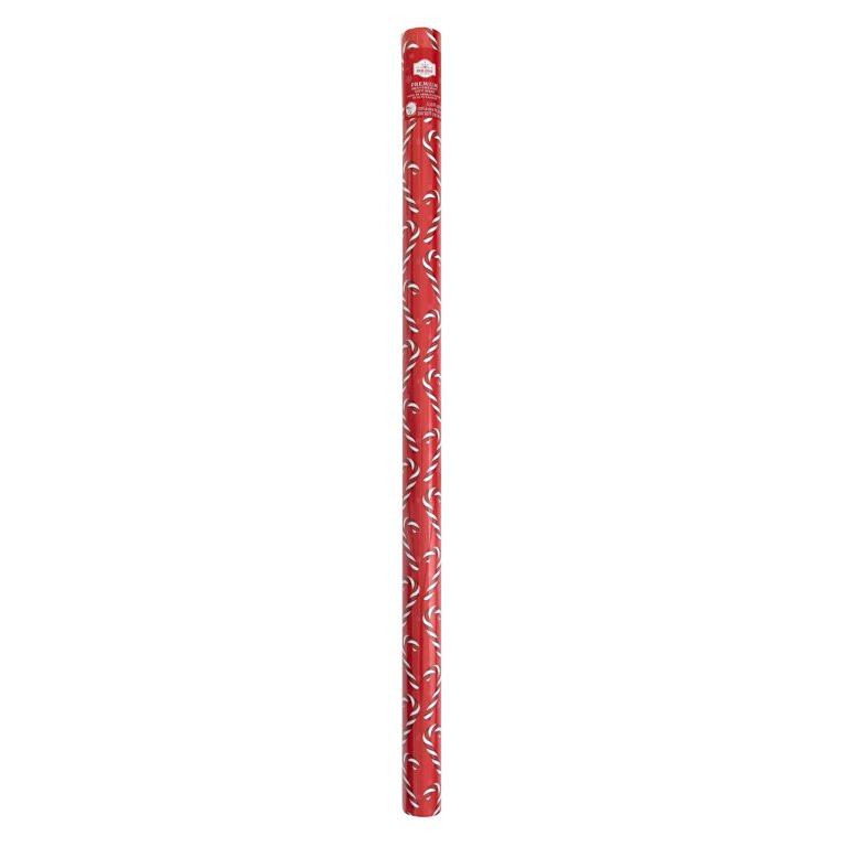 Red and White Candy Cane Paper Christmas Wrapping Paper, 200 sq ft Single Roll,FSC Certified Sust... | Walmart (US)