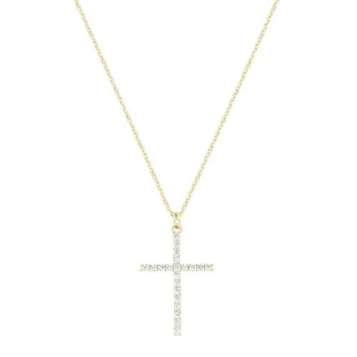 Electric Picks Dove Cubic Zirconia Cross Necklace in Gold at Nordstrom | Nordstrom