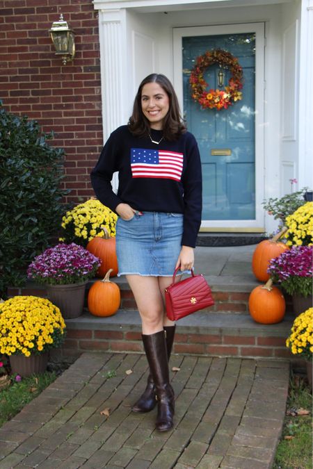 Y’all love this American Flag 🇺🇸 sweater! And so do I! Under $50! Worth every penny 🥰 If your size is out of stock, keep checking back, they restock frequently!

American flag sweater, ralph Lauren, denim skirt, jean skirt, americana, fall outfit, fall fashion, casual fall outfit, brown riding boots, tall riding boots, red bag

#LTKSeasonal #LTKstyletip #LTKfindsunder50