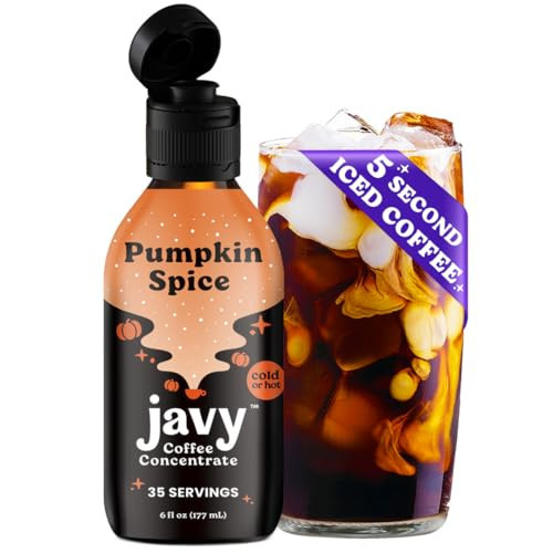 Javvy Coffee Concentrate - Cold Brew Coffee, Perfect for Instant Iced Coffee, Cold Brewed Coffee and Hot Coffee, 35 Servings - Pumpkin Spice | Amazon (US)