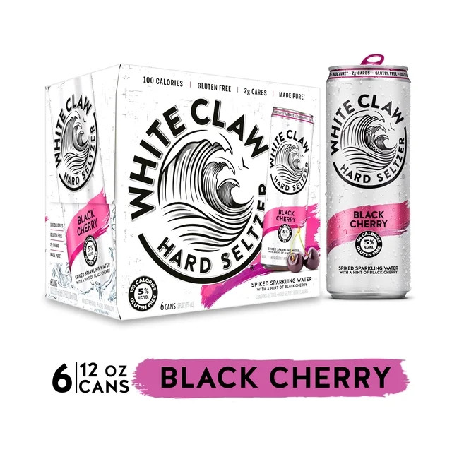 White Claw® Hard Seltzer Black Cherry, 6 Pack, 5% ABV | Walmart (US)