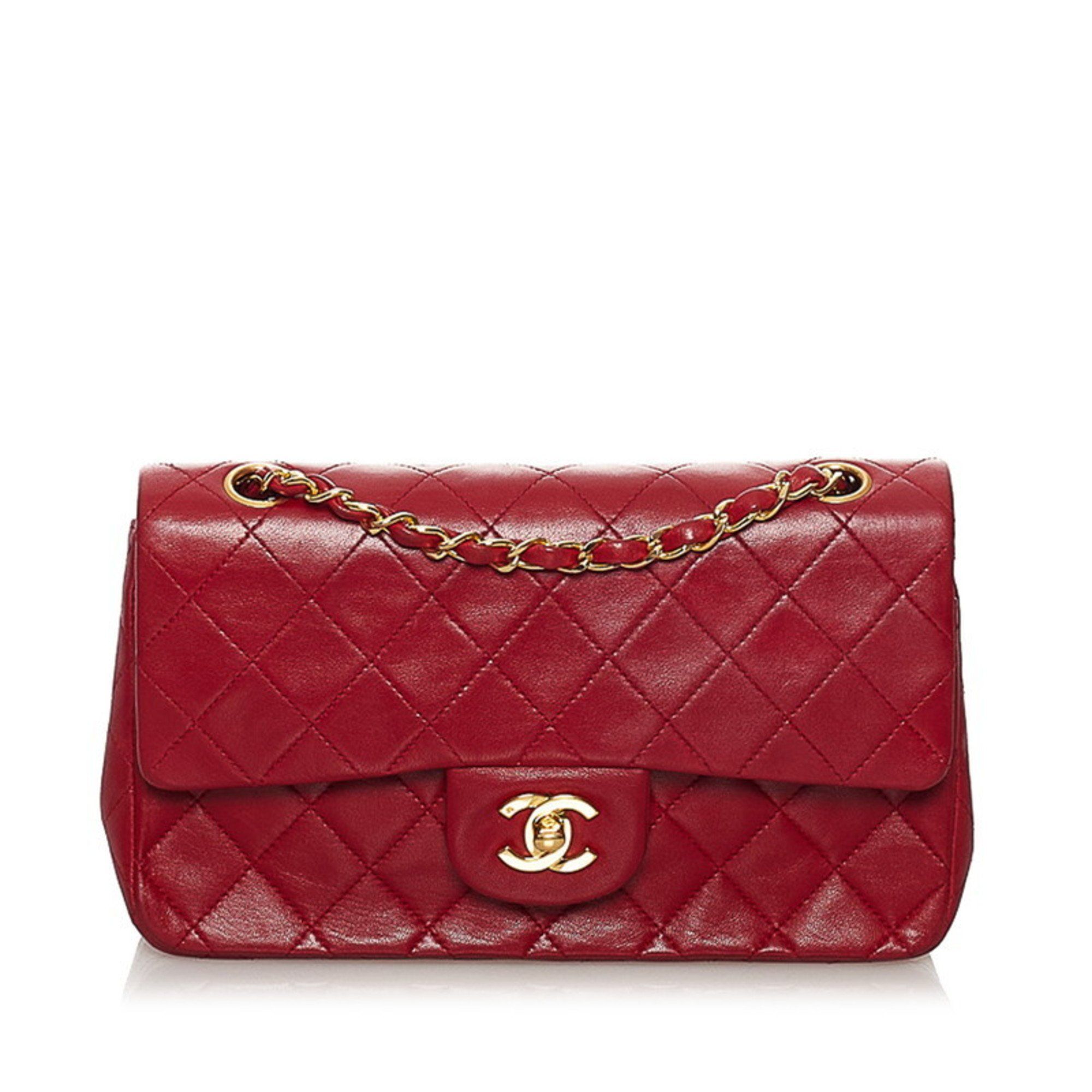 Used Chanel Matelasse Double Flap Coco Mark Chain Shoulder Bag Red Lambskin Ladies CHANEL - Walma... | Walmart (US)
