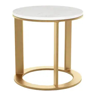 Helena Marble Side Table White & Gold - White, Gold - 18" W x 18" D x 18" H - Bed Bath & Beyond -... | Bed Bath & Beyond
