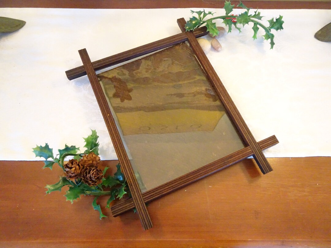 Vintage, Adirondack Style Picture Frame- for 8 by 10 Picture- Wooden Frame, Original Glass, Wood ... | Etsy (US)