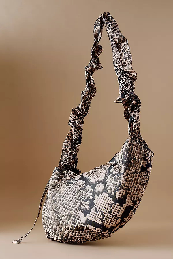 Damson Madder Snake-Print Ruched Kidney Bag | Anthropologie (UK)
