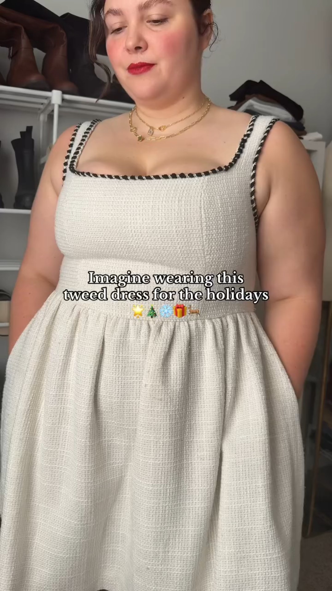 Imagine wearing this dress for the holidays 🌟🎄❄️🎁🦌 #tweeddress #holidaydress #TikTokShopCreatorPicks #TikTokShopBlackFriday

#LTKPlusSize