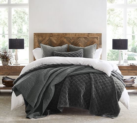 Velvet Lattice Handcrafted Quilt | Pottery Barn (US)