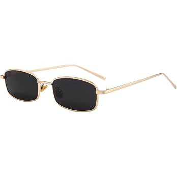 Dollger Retro Rectangle Sunglasses for Women Men Square Narrow Hip Hop Small Frame Sun Glasses | Amazon (US)