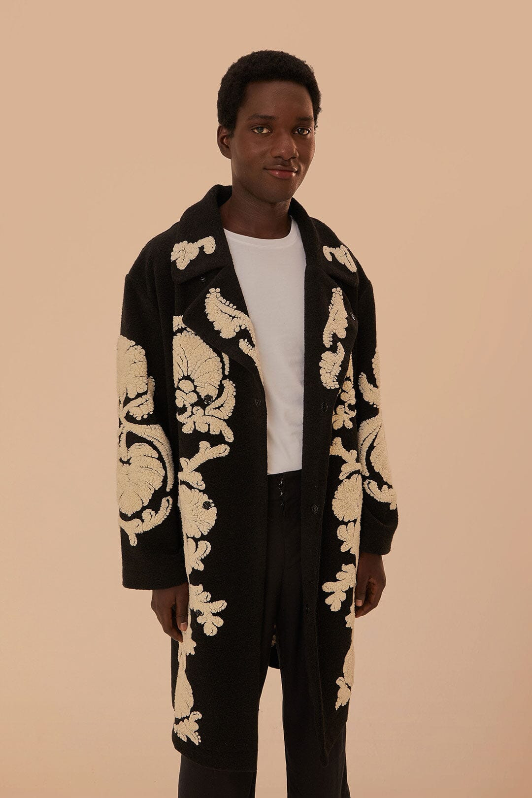 Black Helen Fleece Coat | FarmRio (US)