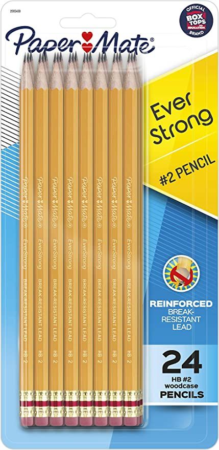 Paper Mate EverStrong #2 Pencils, Reinforced, Break-Resistant Lead When Writing, 24-Pack         ... | Amazon (US)