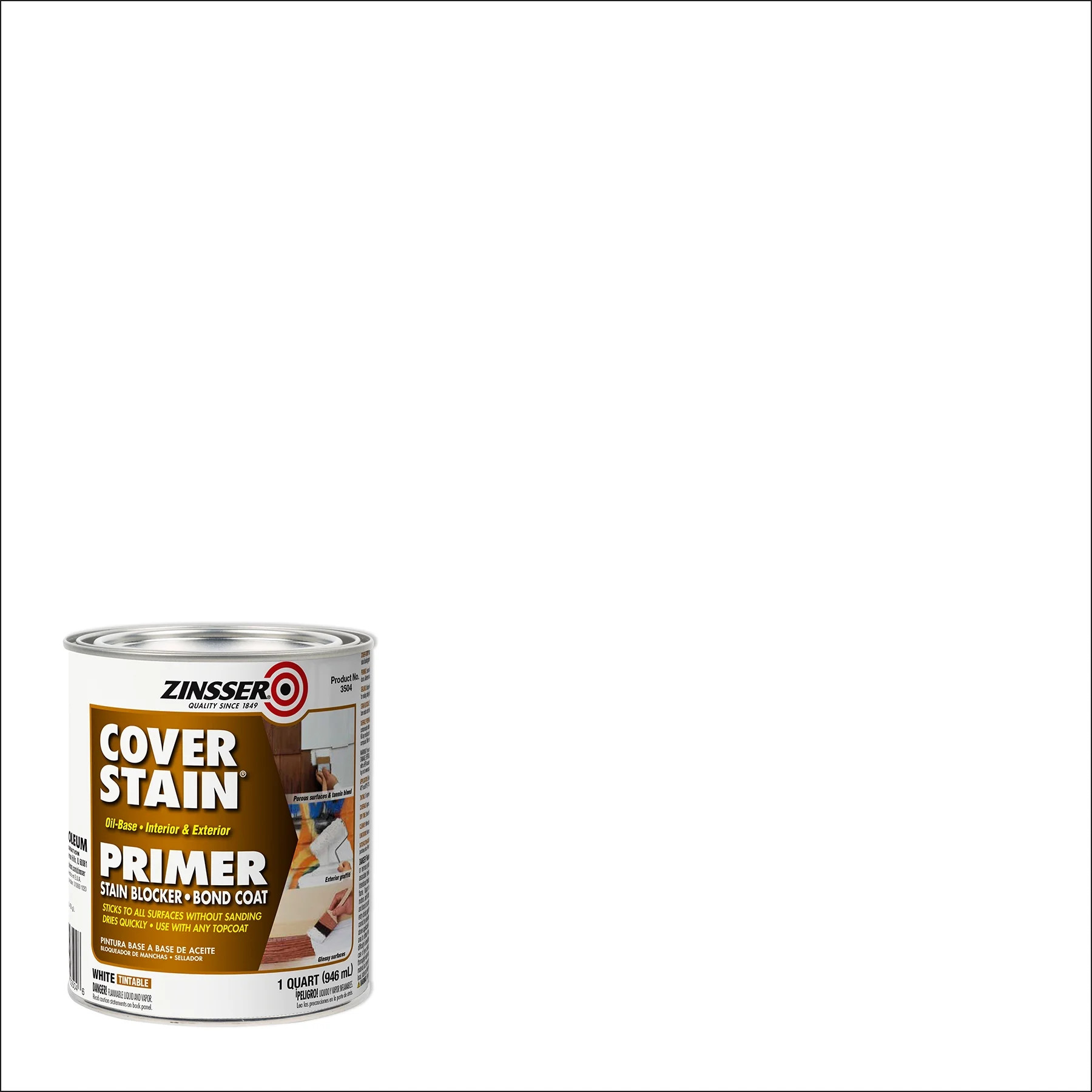 White, Zinsser Coverstain Flat, Quart | Walmart (US)