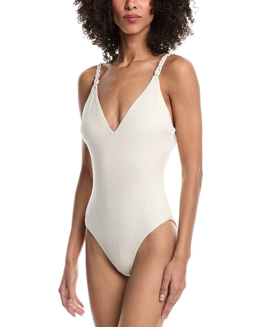 Milly Shimmer Texture Gold Braided One-Piece | Shop Simon