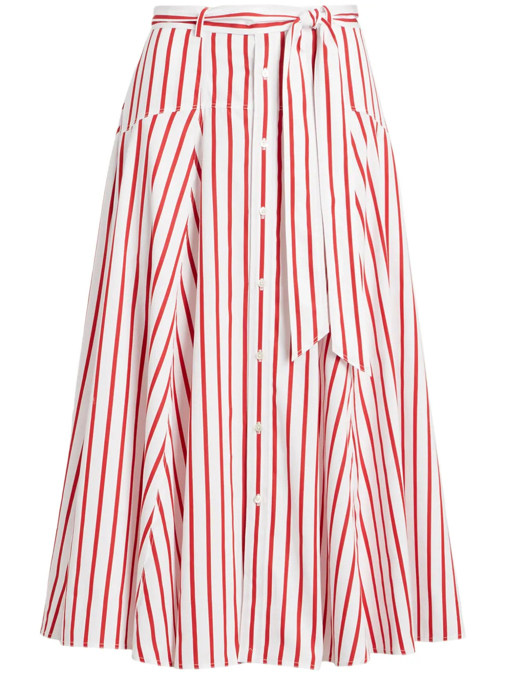 stripe-pattern cotton skirt | Farfetch Global