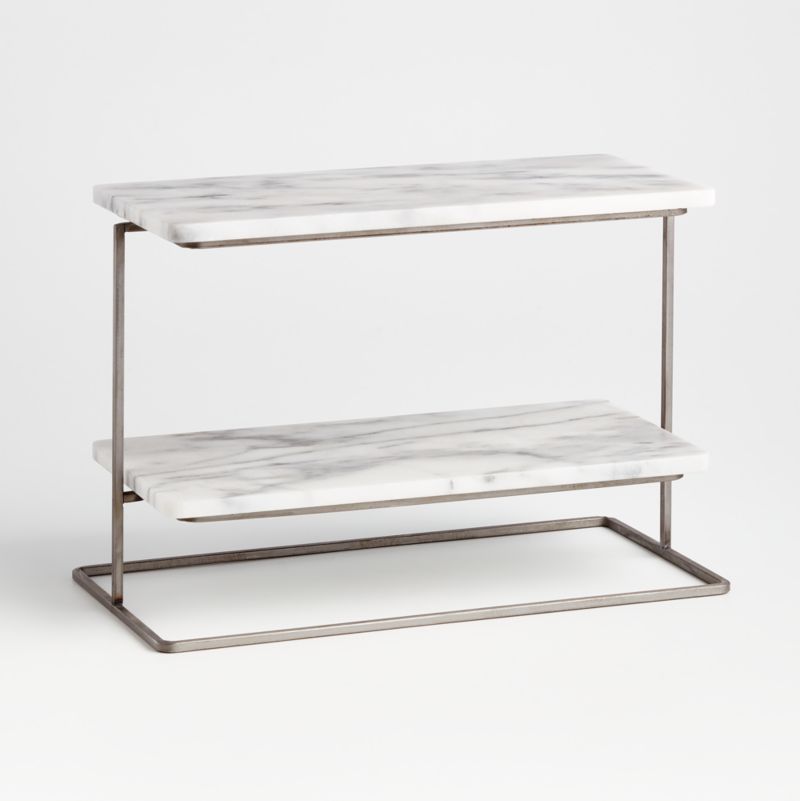 French Kitchen Marble 2-Tier Server + Reviews | Crate and Barrel | Crate & Barrel