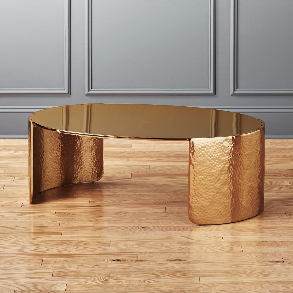Cuff Hammered Gold Coffee Table | CB2