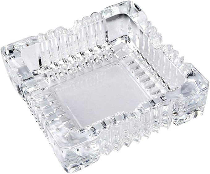 ZLY Square Glass Ashtray for Home Indoor and Outdoor Decorative Square Tabletop Ashtray for Cigar... | Amazon (US)