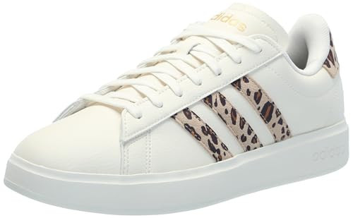 Adidas Women's Grand Court 2.0, Off White/Magic Beige/Matte Gold, 4.5 | Amazon (US)
