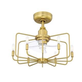 Influencer 22 in. Indoor Brushed Satin Brass Ceiling Fan with Light | The Home Depot