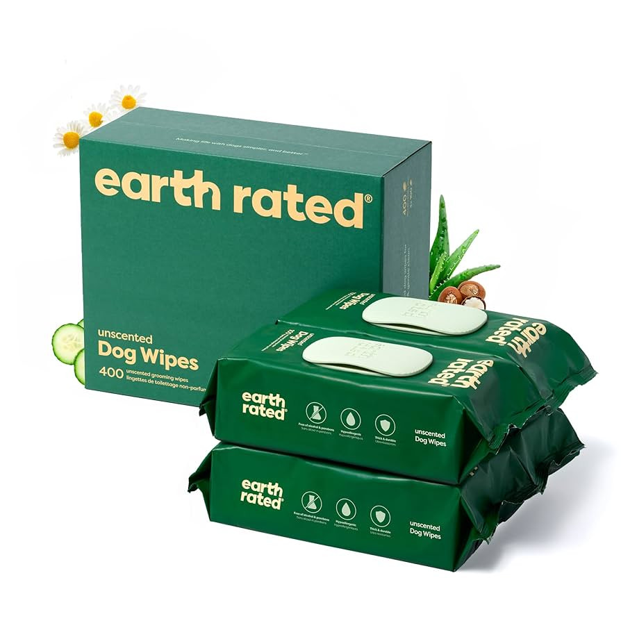 Earth Rated Pet Wipes for Dogs and Cats, Hypoallergenic, Cleaning and Hydrating, for Grooming Paw... | Amazon (US)