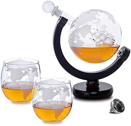 Whiskey Decanter Sets with Globe Glasses - Gifts for Men Dad Grandpa Personalized Birthday Annive... | Amazon (US)