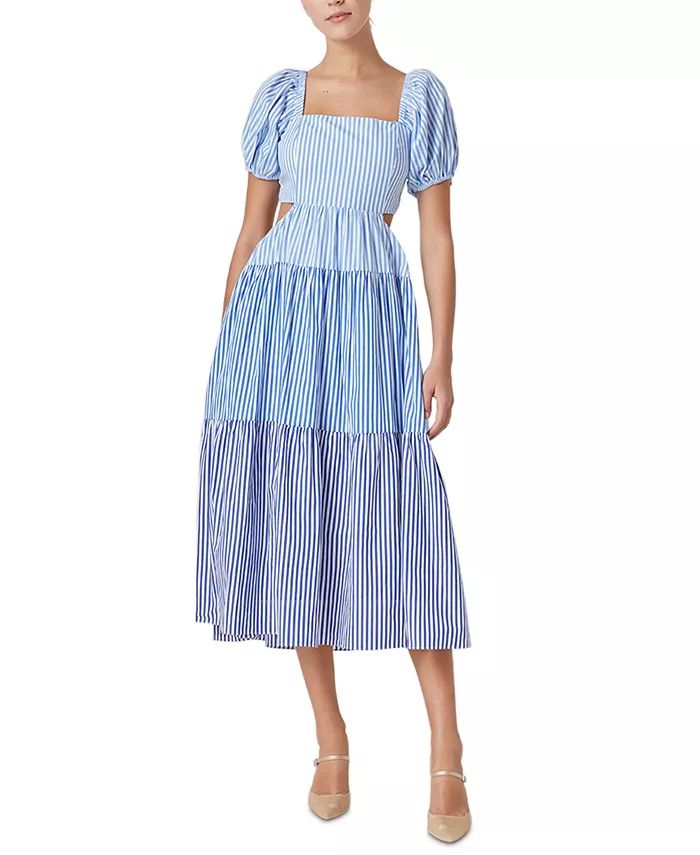 English Factory Women's Colorblocked Tiered Midi Dress - Macy's | Macy's