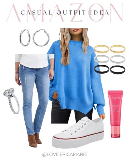 Here's a cute and casual outfit idea for this Spring! #amazonfashion #curvyoutfit #affordablestyle #momoutfit

#LTKstyletip #LTKSeasonal #LTKshoecrush