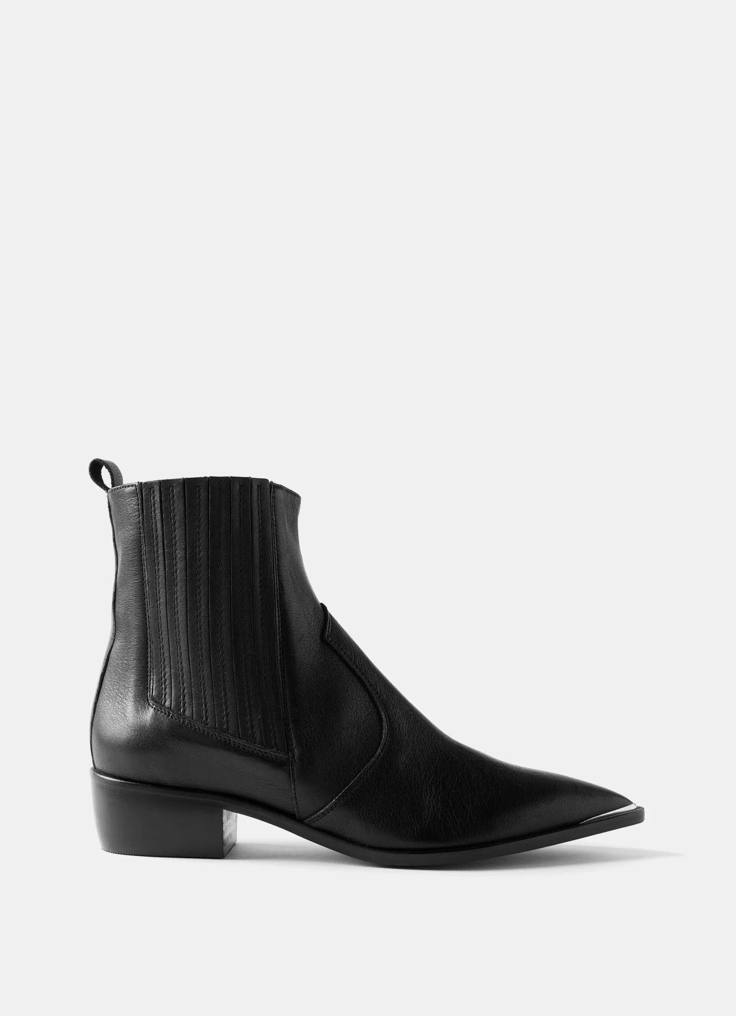 Black Leather Western Ankle Boots | Mint Velvet
