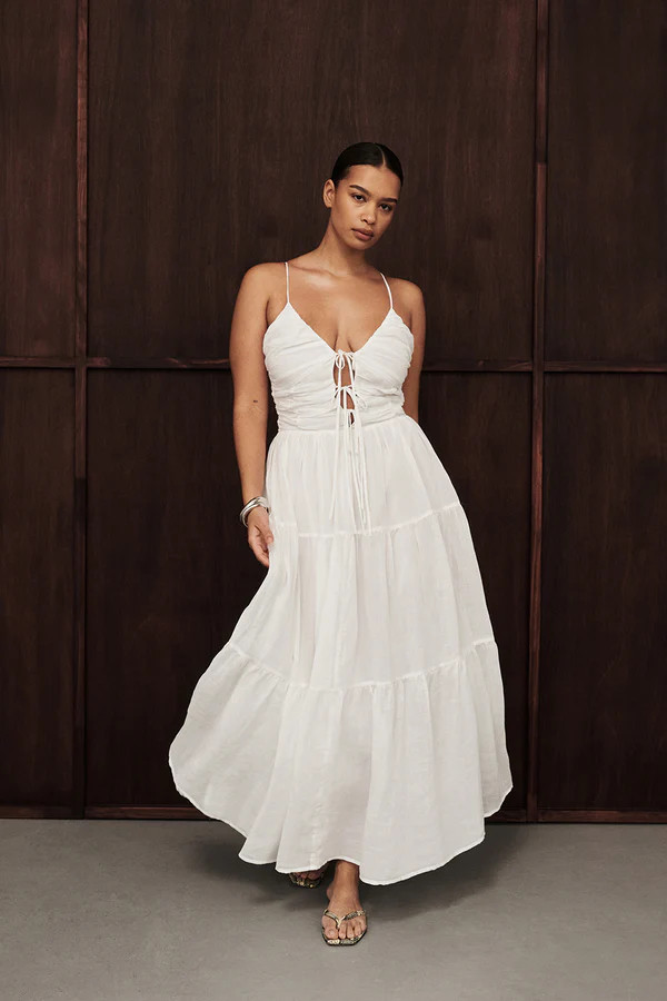 MARNIE WHITE RAMIE MIDI DRESS | DISSH