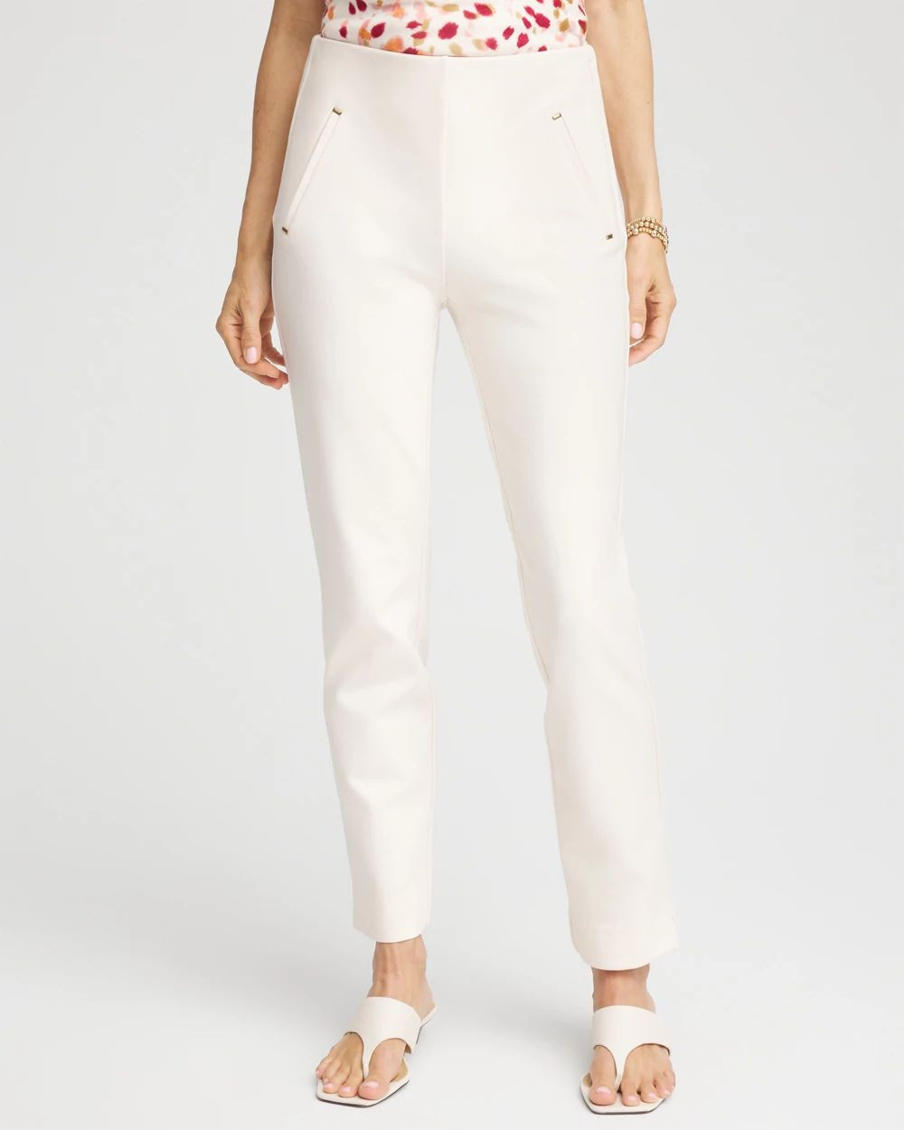 Juliet Ponte Trim Detail Ankle Pants | Chico's