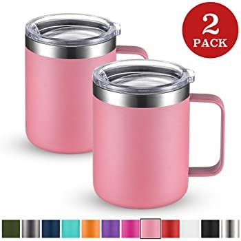 Civago Stainless Steel Coffee Mug Cup with Handle, 12 oz Double Wall Vacuum Insulated Tumbler wit... | Amazon (US)