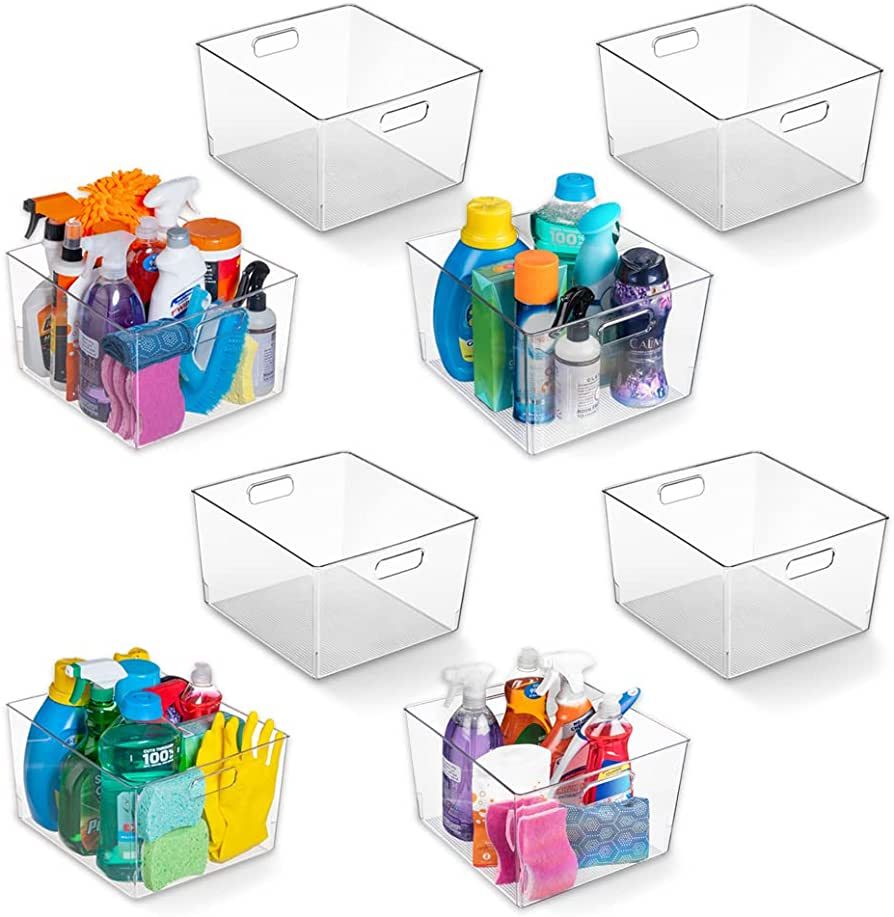 ClearSpace Clear Plastic Storage Bins – XL 8 Pack Perfect Kitchen or Pantry Organization Fridge... | Amazon (US)