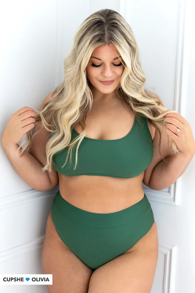 Essential Space Bralette & High Waist Cheeky Bikini Set | Cupshe US