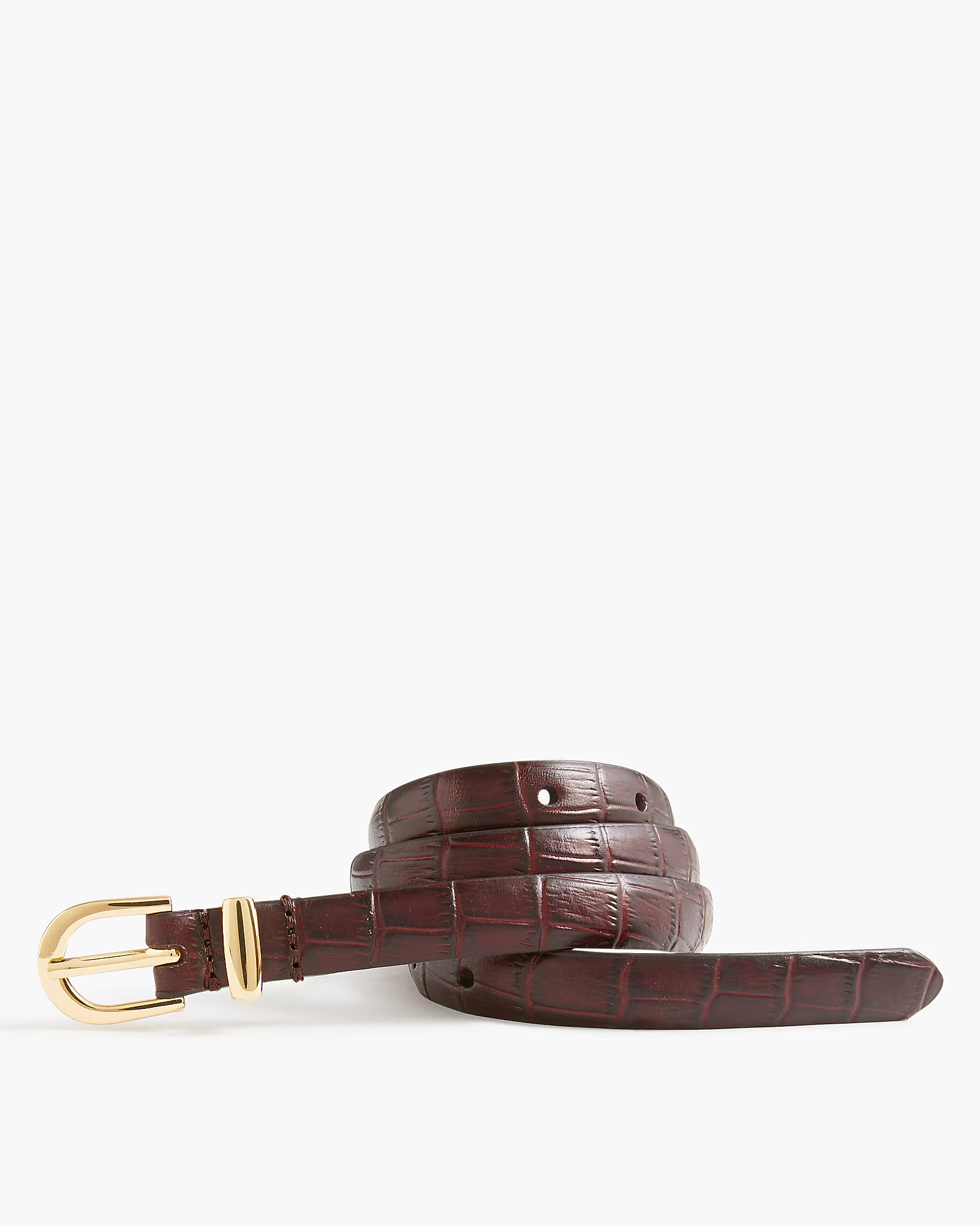 Embossed leather skinny croc belt | J.Crew Factory