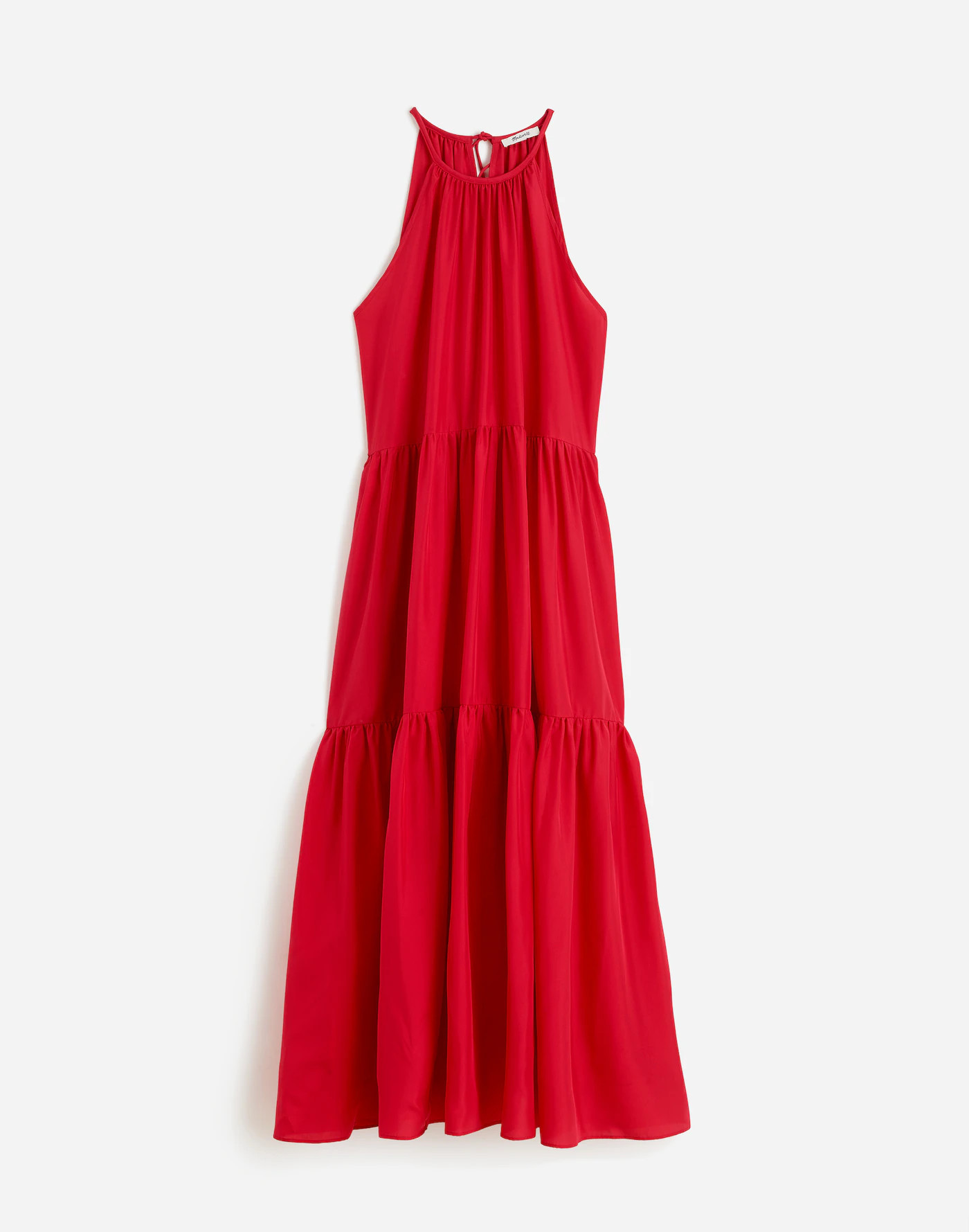 Habotai Silk Tiered Halter Dress | Madewell | Madewell