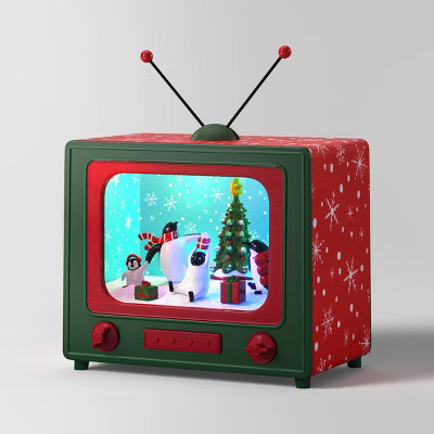 6"x4" Animated Penguin Retro TV Christmas Figurine - Wondershop™ | Target