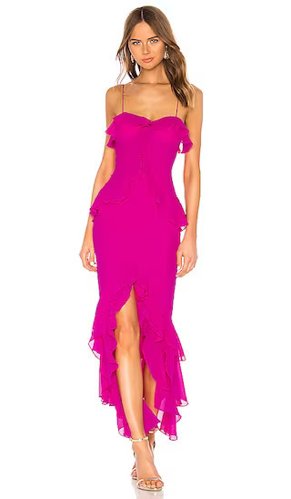 Melissa Gown in Magenta Pink Wedding Guest Dress Revolve Dress Fall Wedding Guest Gown  | Revolve Clothing (Global)