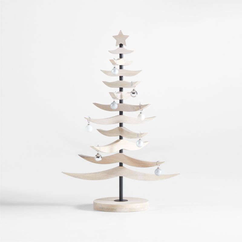 Tannenbaum 4' Whitewashed Wood Christmas Tree + Reviews | Crate & Barrel | Crate & Barrel