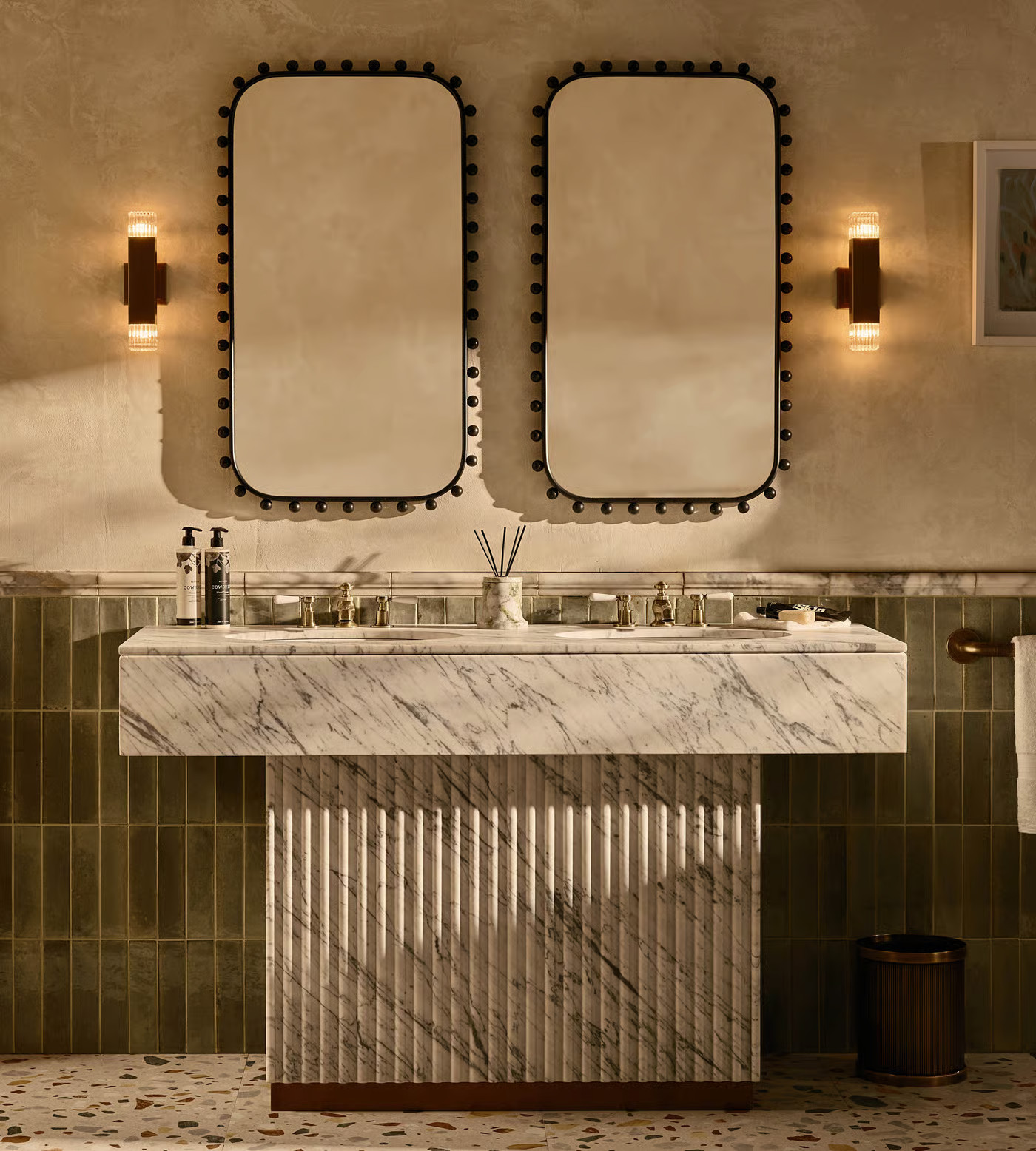 Stellios Double Vanity, Arabescato Marble | Soho Home Ltd
