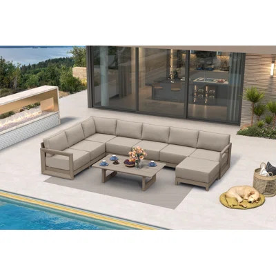 PURPLE LEAF Patio Furniture Set With 9.6" Thick Cushion And Soft Pillows Outdoor Sectional Sofas Modern Outdoor Conversation Sets For Yard Porch Deck, | Wayfair North America