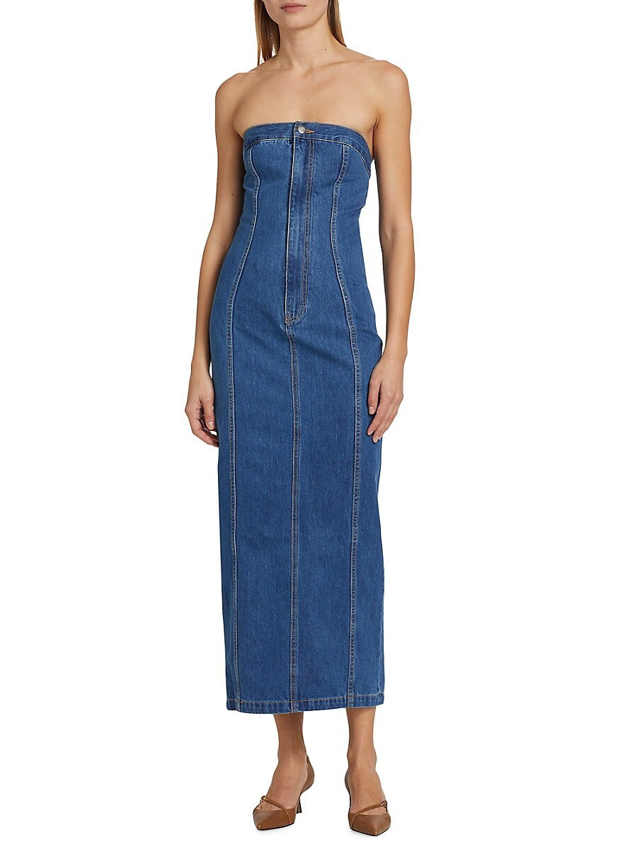 Ronny Kobo Women's Leopol Denim Strapless Maxi Dress - Indigo Wash - Size XS | Saks Fifth Avenue OFF 5TH