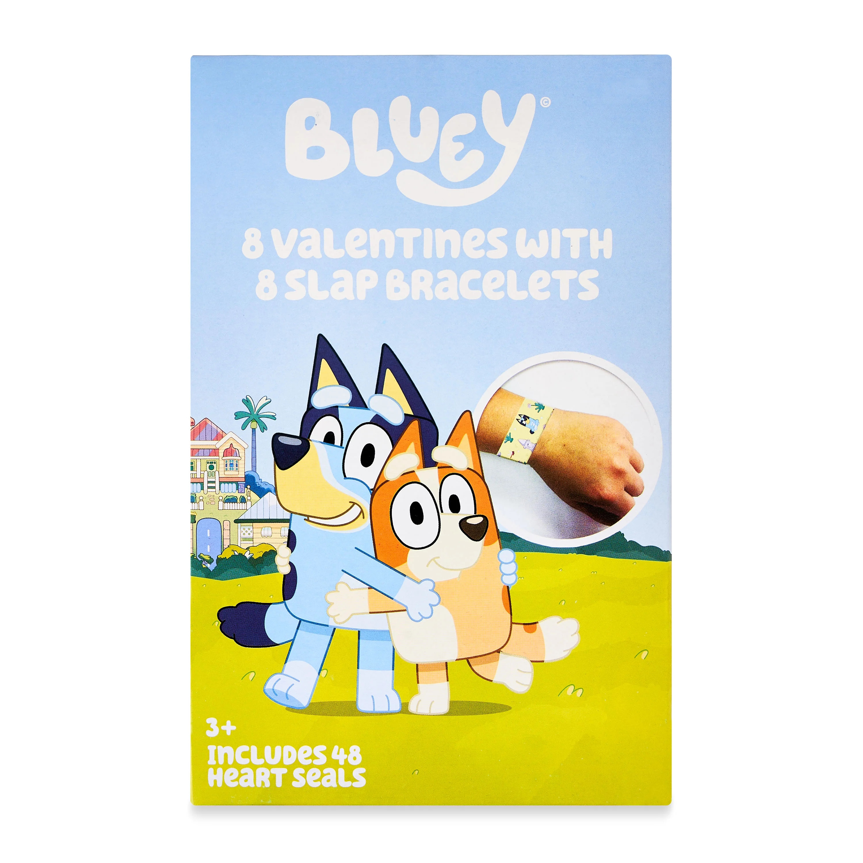 Way to Celebrate Bluey Valentine's Day Cards, Kiddie Cards, Slap Bracelets, Blue, 8 Count | Walmart (US)