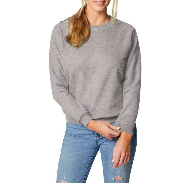 Gildan Women's Athleisure Soft Cotton Crewneck Fleece Sweatshirt | Walmart (US)