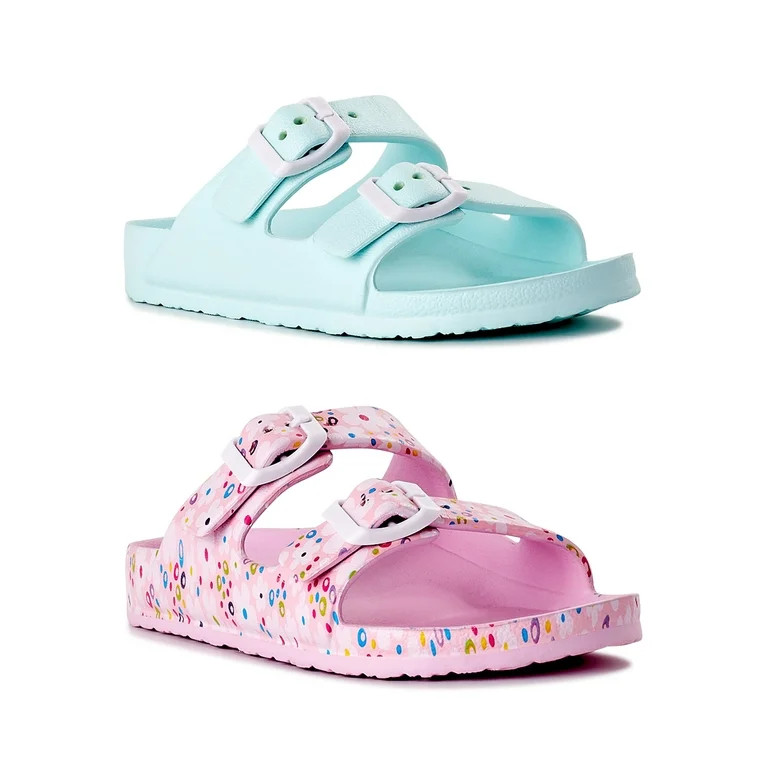 Wonder Nation Girls Two Buckle Sandals, 2-Pack, Sizes 11/12 - 6 | Walmart (US)